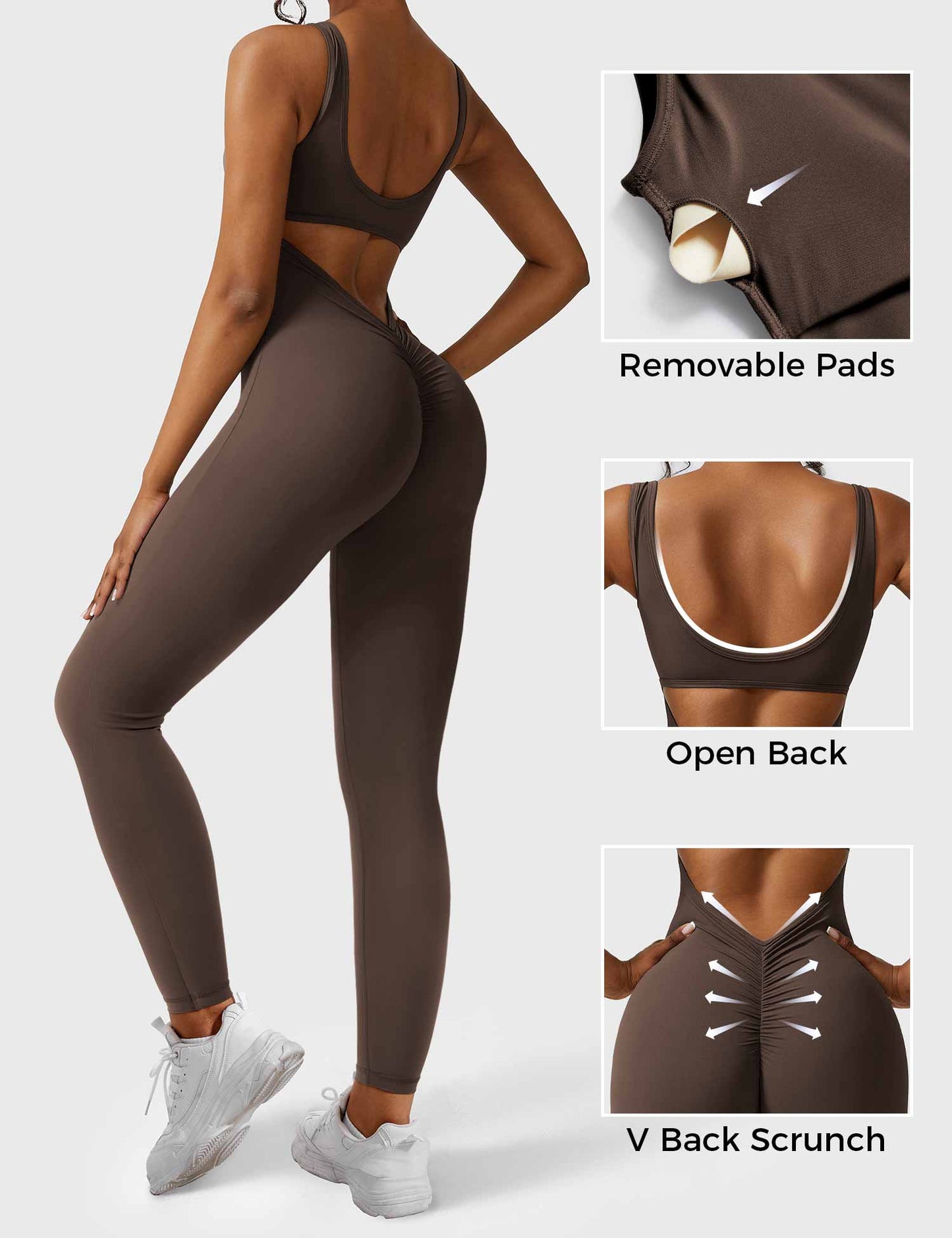 Lucía | Mono Mujer con Espalda en V y Tejido Elástico para Fitness y Ocasiones Casual 8