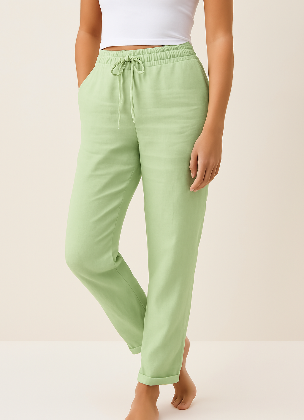 Lucía | Pantalón Recto con Cintura Elástica para Mujer, Casual y Elegante 0