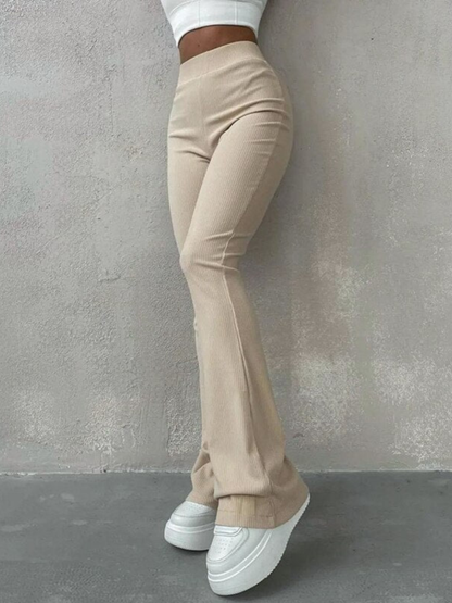 Lucía | Pantalones Acampanados de Canalé con Cintura Alta para Mujer 1