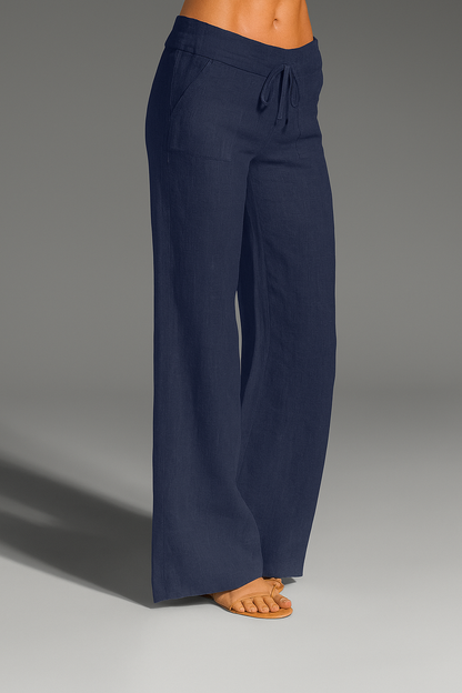 Lucía | Pantalones Anchos de Lino para Mujer con Cintura Elástica 1