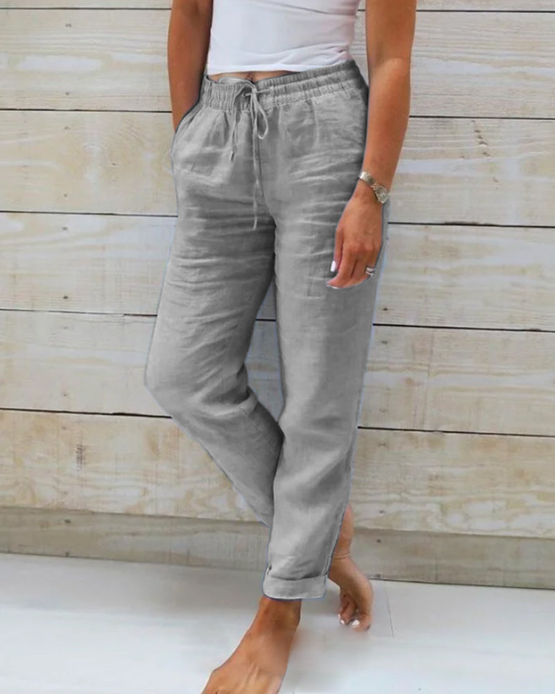 Lucía | Pantalones Holgados de Cintura Alta para Mujer en Algodón y Poliéster 1