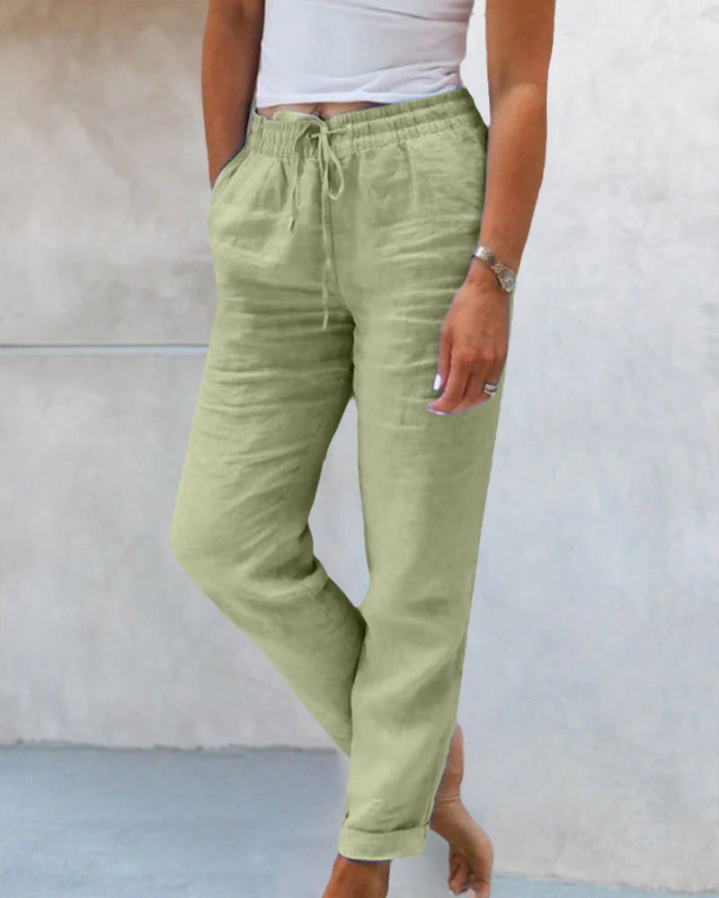 Lucía | Pantalones Holgados de Cintura Alta para Mujer en Algodón y Poliéster 6