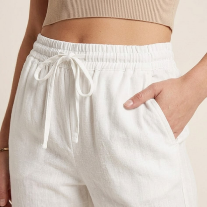 Lucía | Pantalones de Lino de Pierna Ancha para Mujer con Cintura Elástica 3