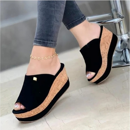 Lucía | Sandalias Plataforma de Mujer con Tacón Cuña y Plantilla Ortopédica para Primavera y Verano 0