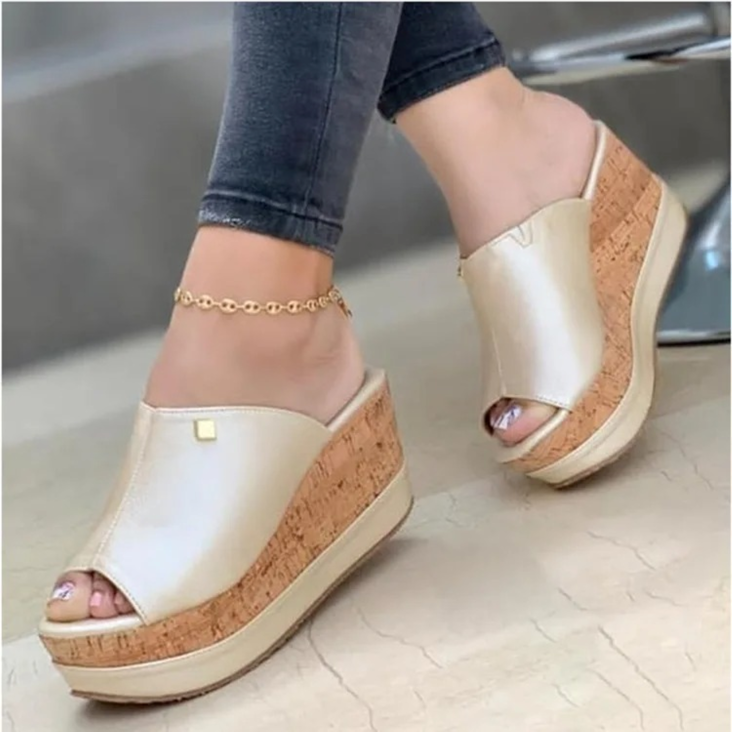 Lucía | Sandalias Plataforma de Mujer con Tacón Cuña y Plantilla Ortopédica para Primavera y Verano 1