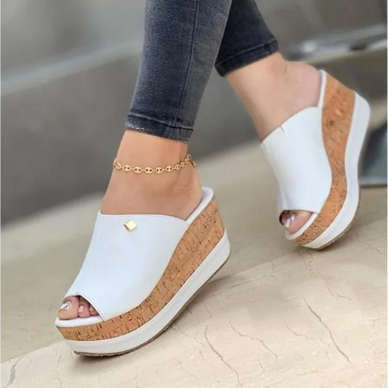 Lucía | Sandalias Plataforma de Mujer con Tacón Cuña y Plantilla Ortopédica para Primavera y Verano 3