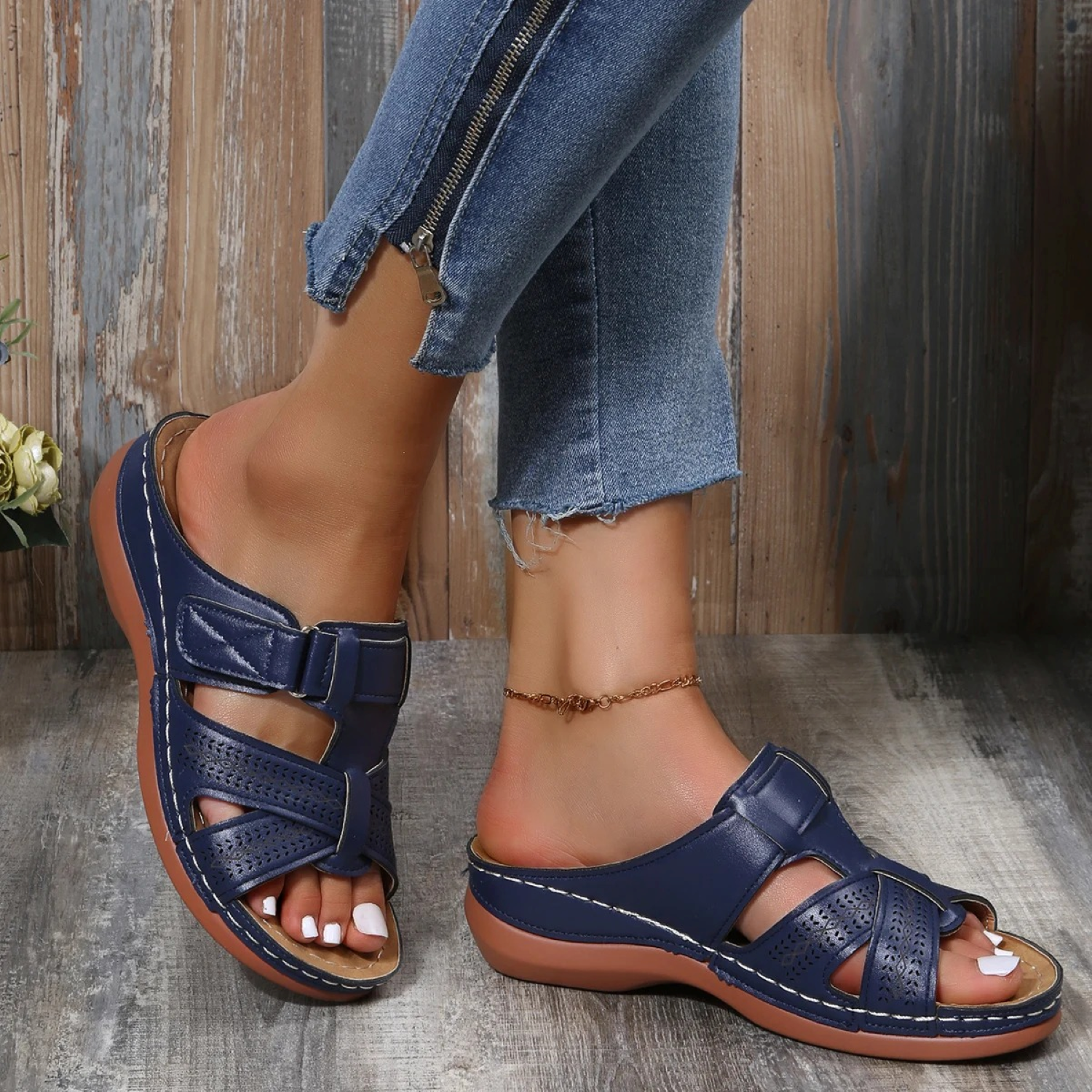 Lucía | Sandalias de Piel con Puntera Abierta para Mujer 3