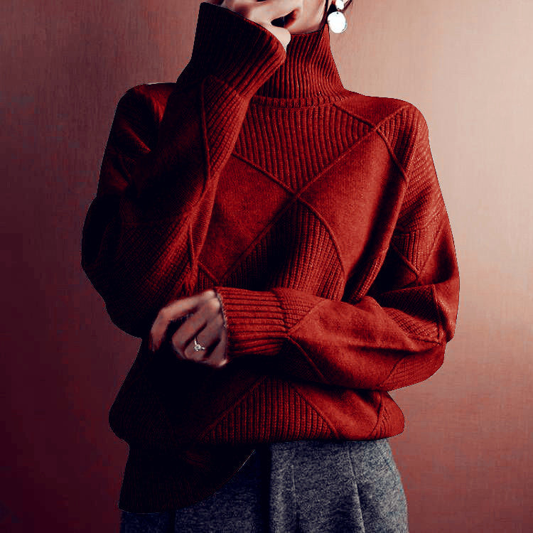 Lucía | Suéter de Punto Texturizado con Cuello Alto para Mujer 10