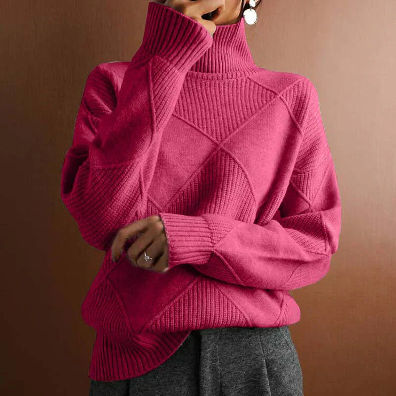 Lucía | Suéter de Punto Texturizado con Cuello Alto para Mujer 11