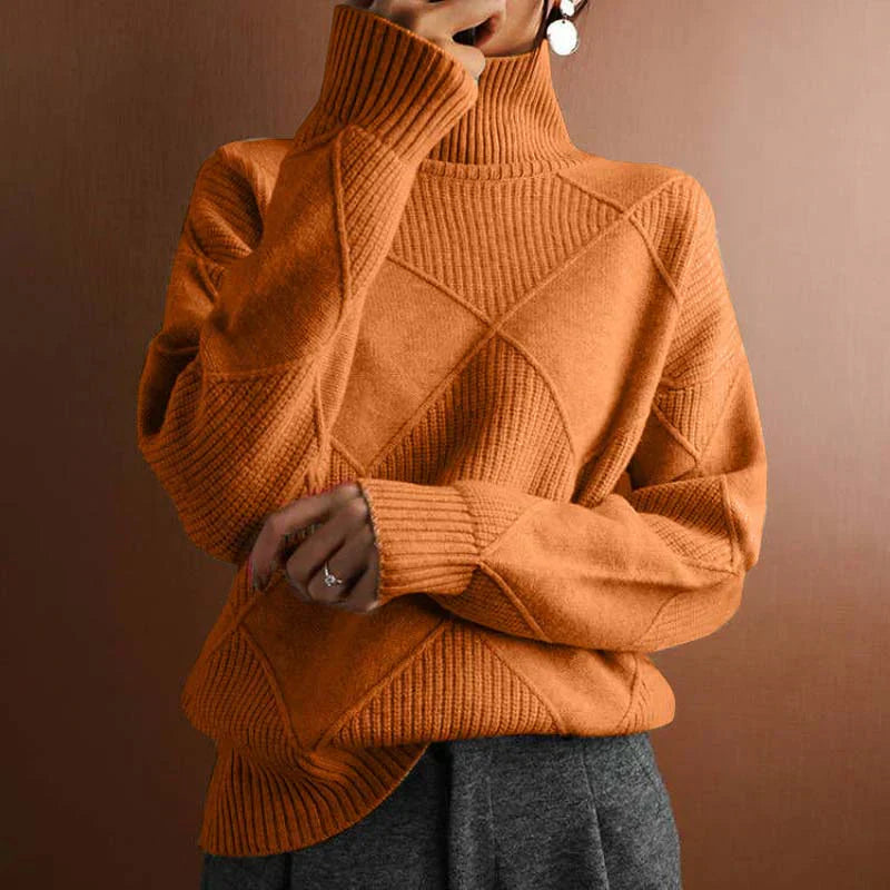 Lucía | Suéter de Punto Texturizado con Cuello Alto para Mujer 12