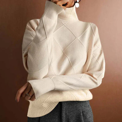 Lucía | Suéter de Punto Texturizado con Cuello Alto para Mujer 14