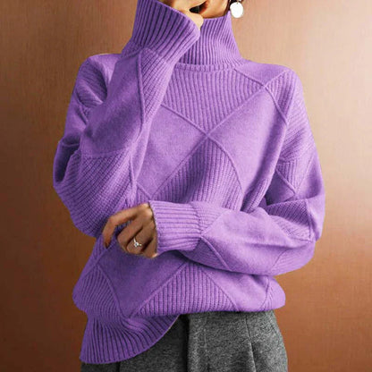 Lucía | Suéter de Punto Texturizado con Cuello Alto para Mujer 15