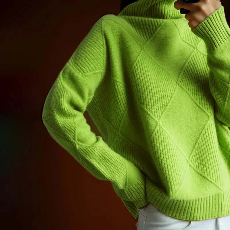 Lucía | Suéter de Punto Texturizado con Cuello Alto para Mujer 4