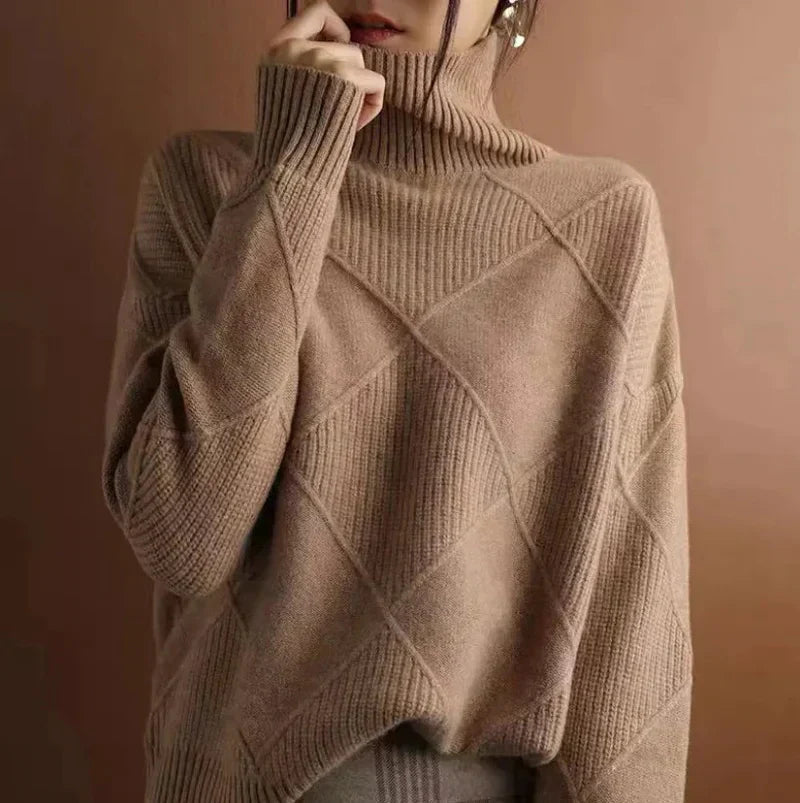 Lucía | Suéter de Punto Texturizado con Cuello Alto para Mujer 7
