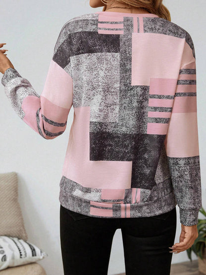 Lucía | Top con Cuello y Cremallera para Mujer con Estampado Abstracto 2