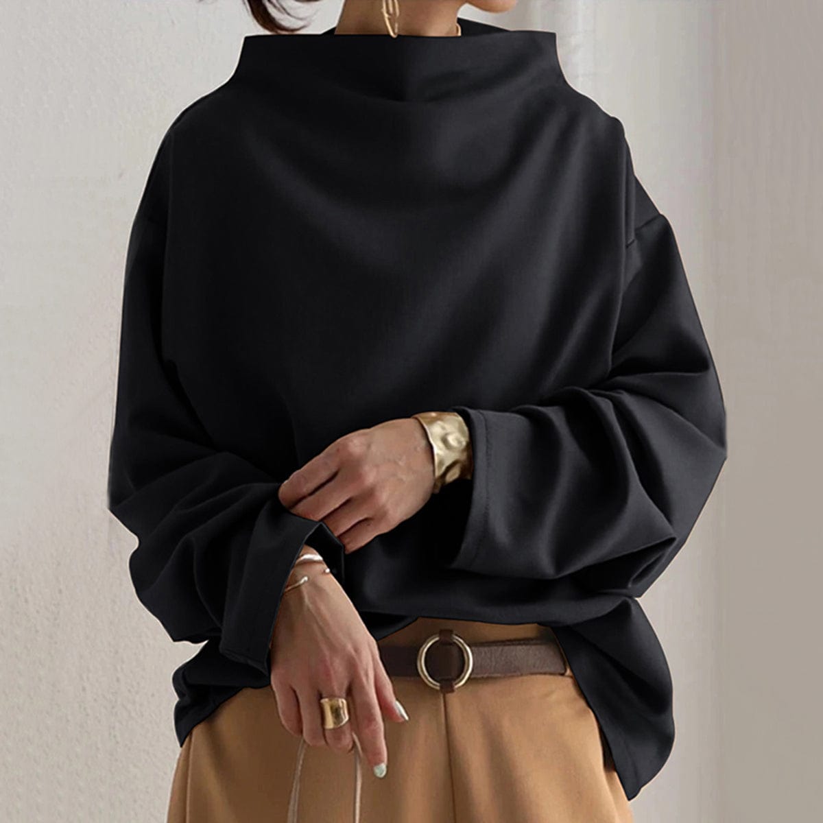 Lucía | Top de Cuello Alto y Ajuste Relajado para Mujer 0