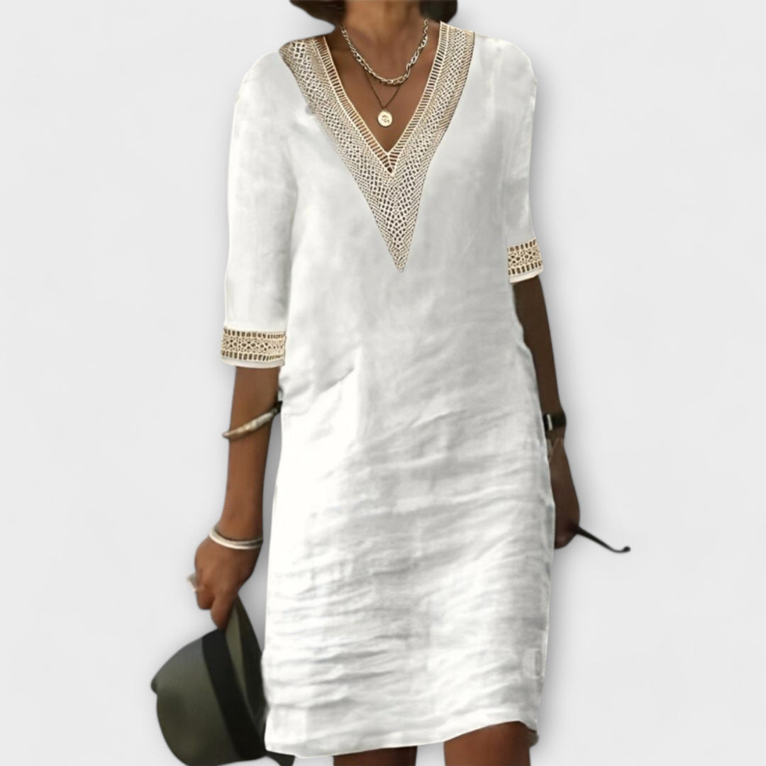 Lucía | Vestido Bohemio de Verano de Manga Corta para Mujer 0
