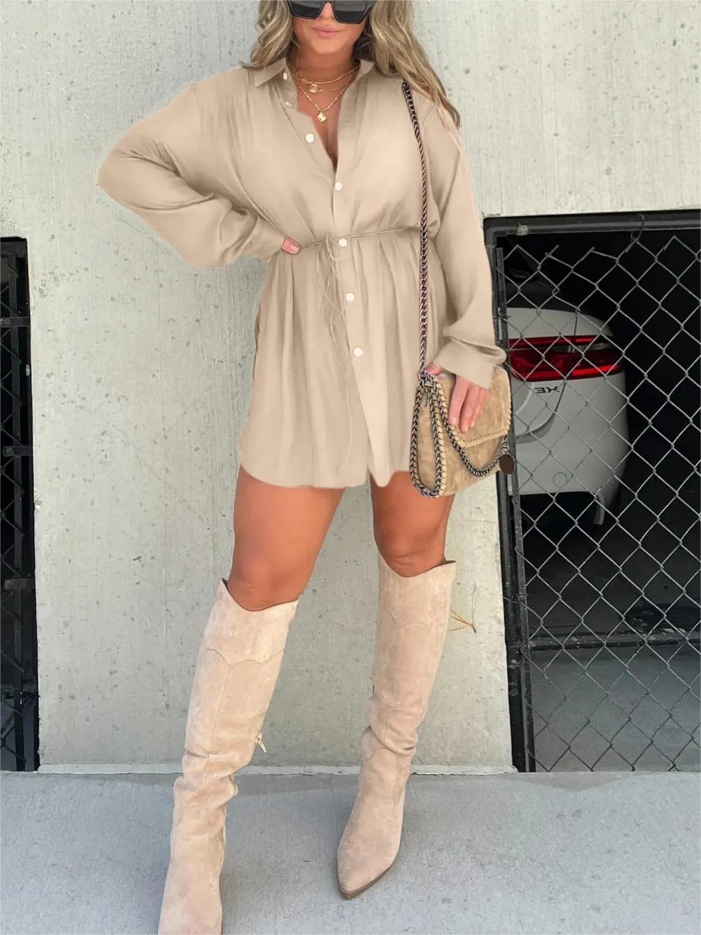 Lucía | Vestido Camisero Elegante de Manga Larga para Mujer 9