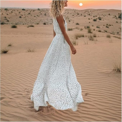 Lucía | Vestido Largo Bohemio Sin Mangas con Cuello en V para Mujer 4