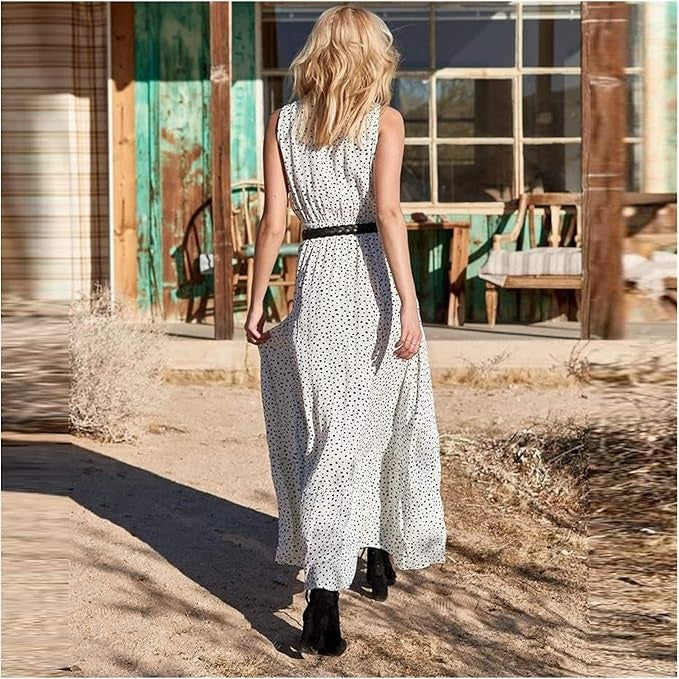 Lucía | Vestido Largo Bohemio Sin Mangas con Cuello en V para Mujer 5