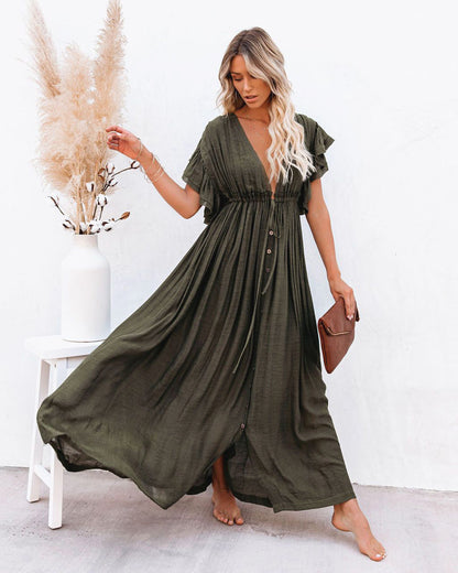 Lucía | Vestido Largo Bohemio de Verano con Botones para Mujer 2