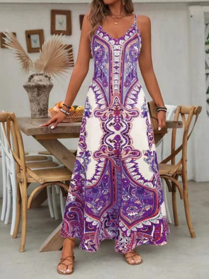Lucía | Vestido Largo Boho con Estampado de Cachemira para Mujer, Ideal para Verano 2