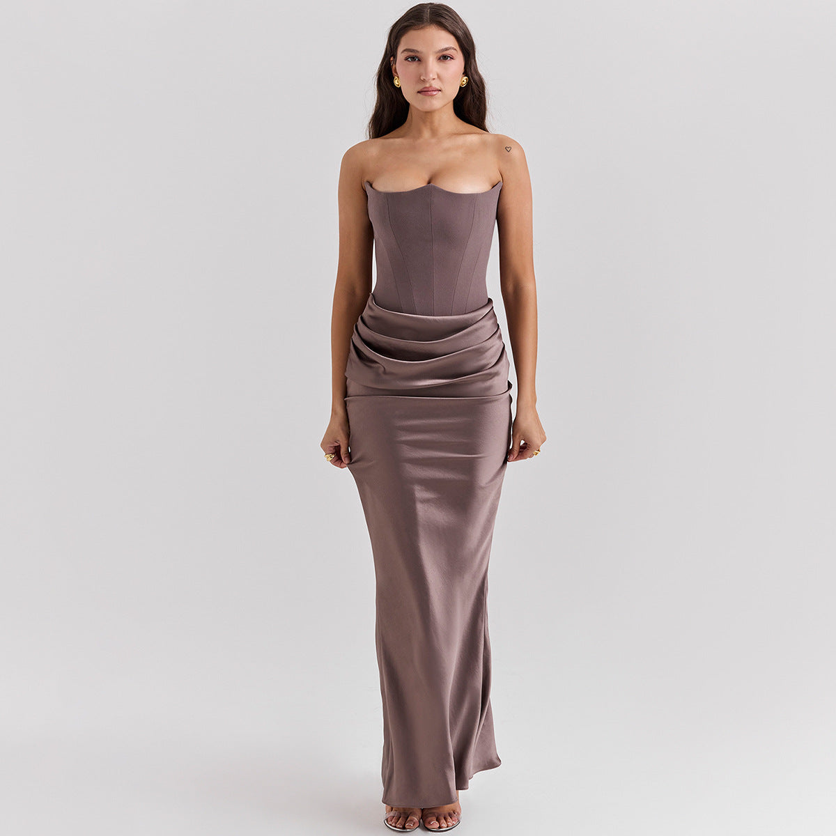 Lucía | Vestido Largo Elegante Sin Tirantes para Mujer 1