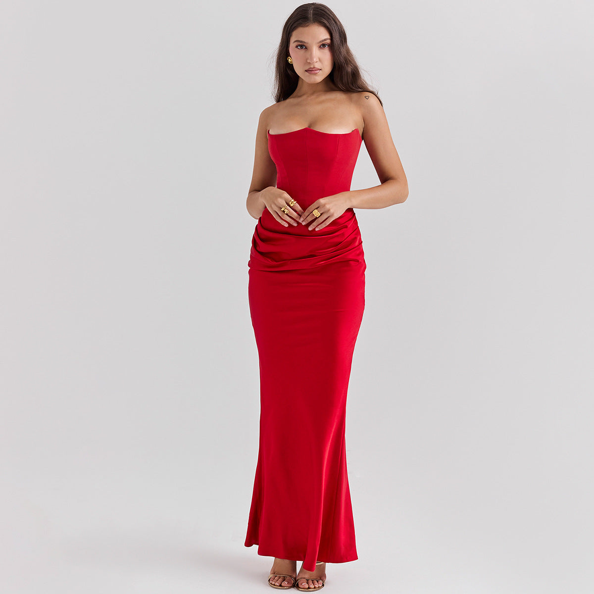 Lucía | Vestido Largo Elegante Sin Tirantes para Mujer 7