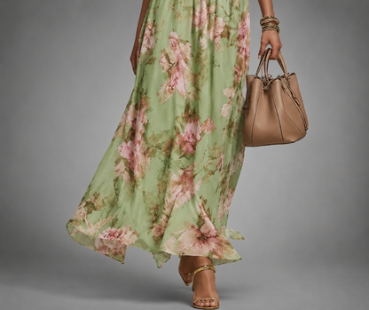 Lucía | Vestido Largo Floral Elegante con Cuello Halter para Mujer 1