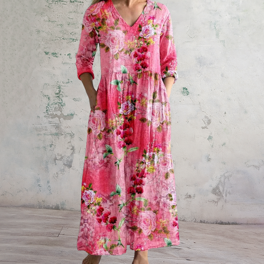 Lucía | Vestido Largo Floral Elegante para Mujer con Estampado Botánico 0