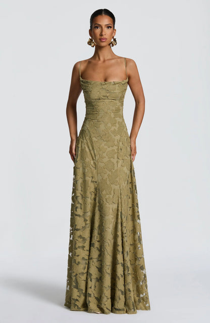 Lucía | Vestido Largo sin Mangas con Cuello Vuelto y Estampado Floral para Mujer 5