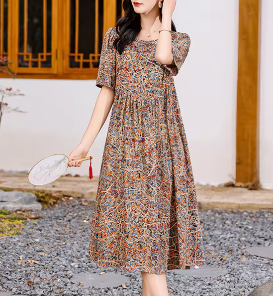 Lucía | Vestido Midi Bohemio con Estampado Floral para Mujer 5