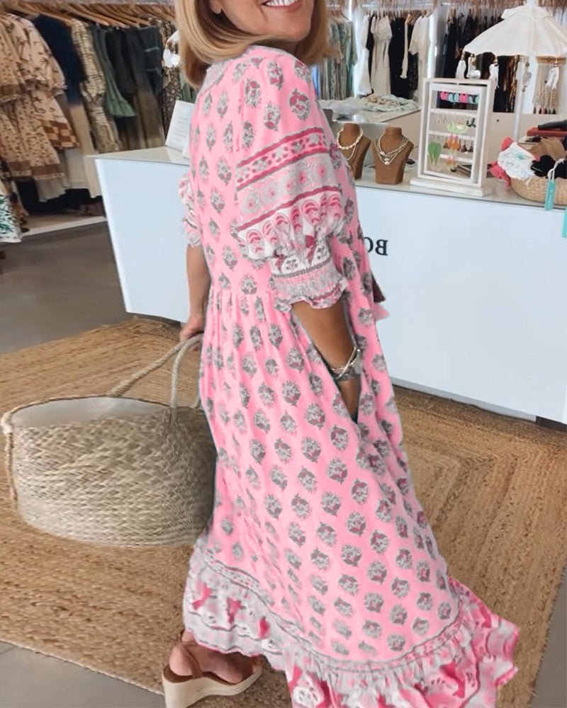 Lucía | Vestido Midi Bohemio con Lazo y Borlas para Mujer 7