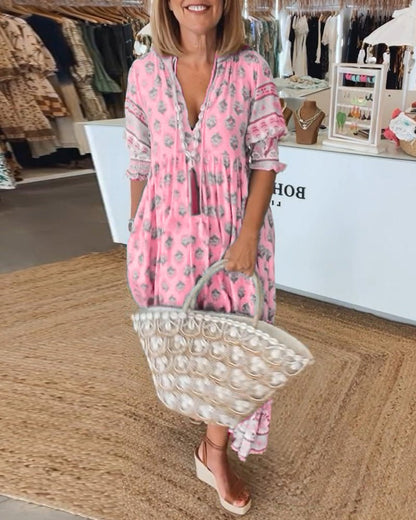 Lucía | Vestido Midi Bohemio con Lazo y Borlas para Mujer 8