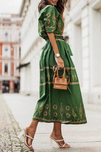 Lucía | Vestido Midi Bohemio de Manga Larga con Cinturón para Mujer 2