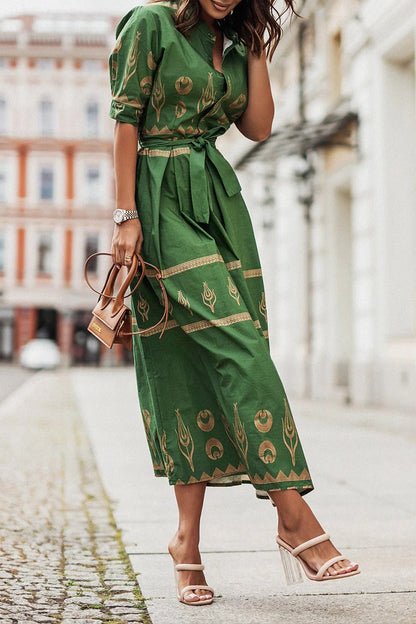 Lucía | Vestido Midi Bohemio de Manga Larga con Cinturón para Mujer 3