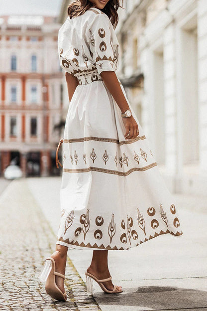 Lucía | Vestido Midi Bohemio de Manga Larga con Cinturón para Mujer 5