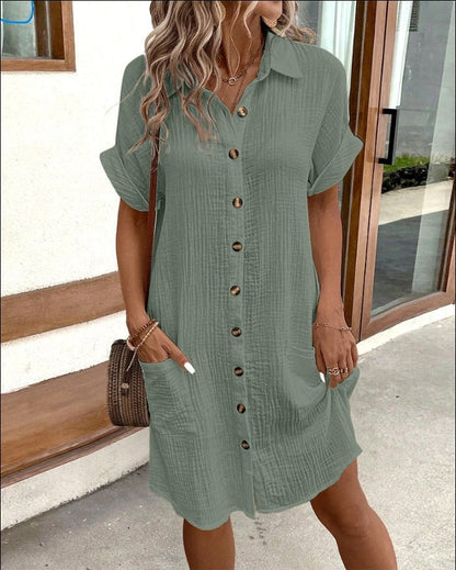 Lucía | Vestido Midi Casual Oversize con Botones para Mujer Verano 2024 4