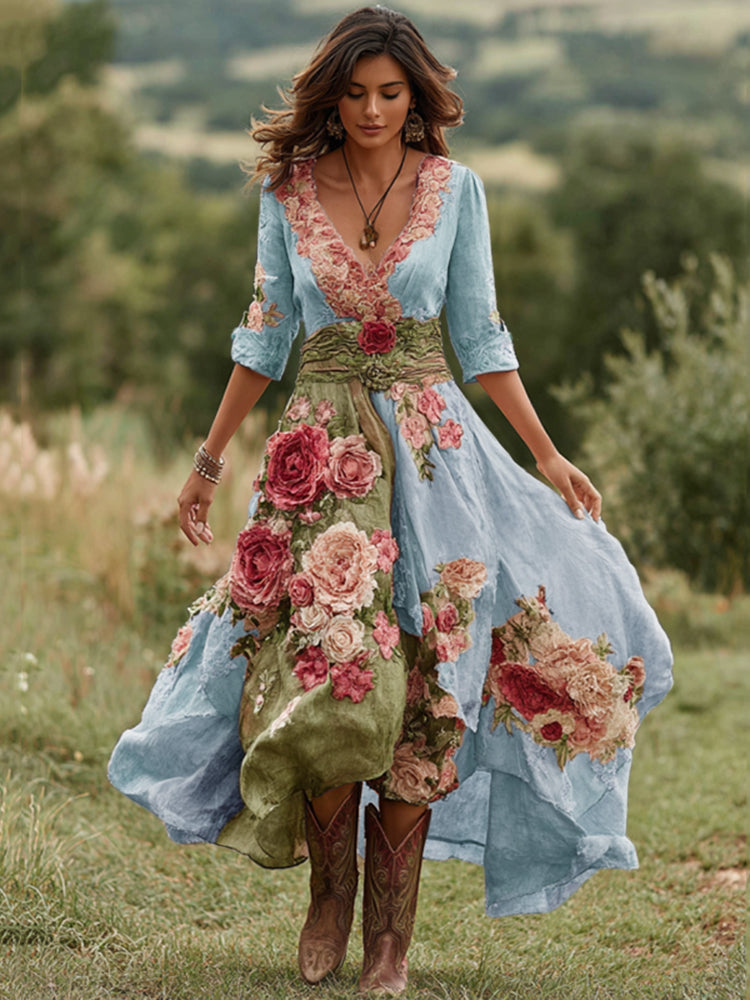 Lucía | Vestido Midi Floral con Escote en V para Mujer Elegante 2