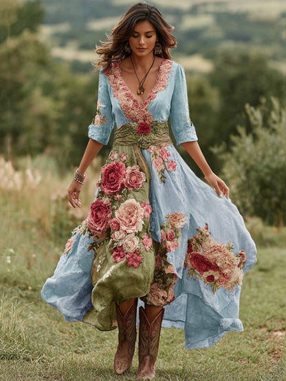Lucía | Vestido Midi Floral con Escote en V para Mujer Elegante 2