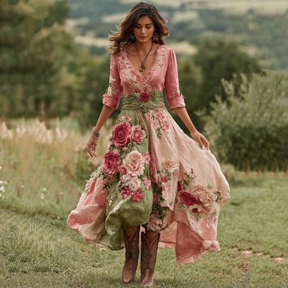 Lucía | Vestido Midi Floral con Escote en V para Mujer Elegante 4
