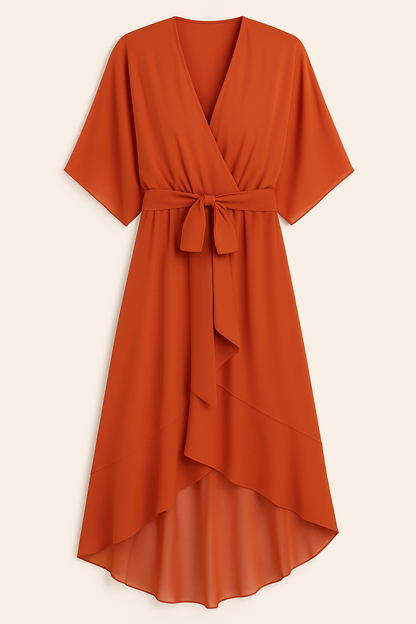 Lucía | Vestido de Gasa Elegante con Escote en Pico para Mujer 1