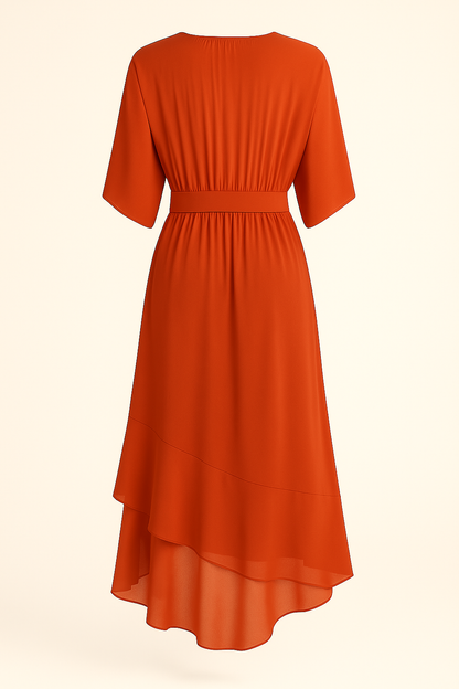 Lucía | Vestido de Gasa Elegante con Escote en Pico para Mujer 2
