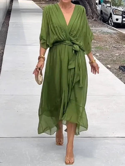 Lucía | Vestido de Gasa Elegante con Escote en Pico para Mujer 8