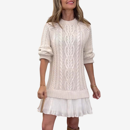 Lucía | Vestido de Punto Trenzado con Dobladillo en Capas para Mujer 0
