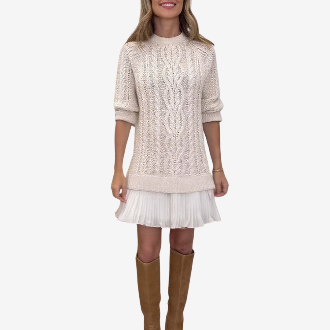 Lucía | Vestido de Punto Trenzado con Dobladillo en Capas para Mujer 2