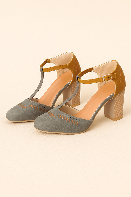 Lucía | Zapatos de Tacón Vintage con Correa en T para Mujer 0