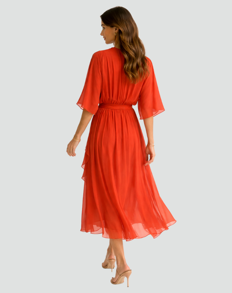 María | Vestido Midi Elegante con Lazo para Mujer Invitada a Fiesta 10