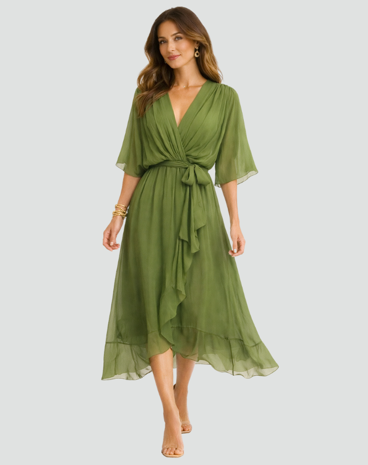 María | Vestido Midi Elegante con Lazo para Mujer Invitada a Fiesta 2