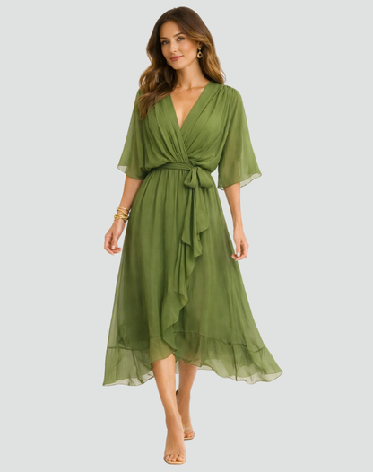 María | Vestido Midi Elegante con Lazo para Mujer Invitada a Fiesta 2